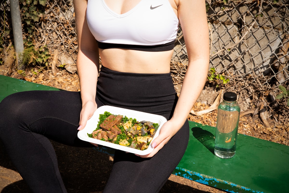 Athlete enjoying healthy nutrition